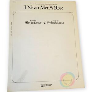 Vintage Sheet Music I Never Met A Rose 1974 The Little Prince Movie